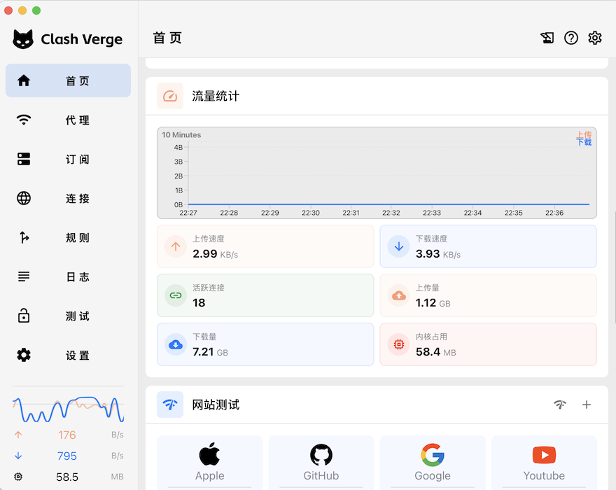 Clash Verge Dashboard